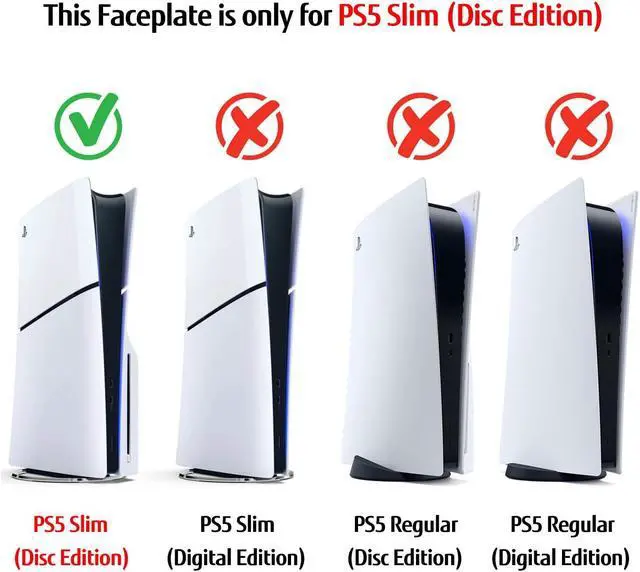 Alt view image 2 of 7 - BONAEVER Slim Disc Edition Cover Plates for PS5 Slim Console, Shell Panels Compatible with Playstation 5 Slim Accessories Protective Replacement Faceplate - Carbon Fiber Black
