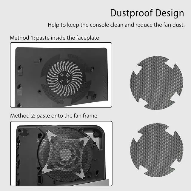 Alt view image 7 of 7 - BONAEVER Faceplate for PS5 Slim Disc Edition with RGB Light Strip and Dust Filter with Cooling Vents DOBEWINGDELOU 400+ Effects LED Light Ring Console Face Plate Cover DIY Decoration Kit Accessories