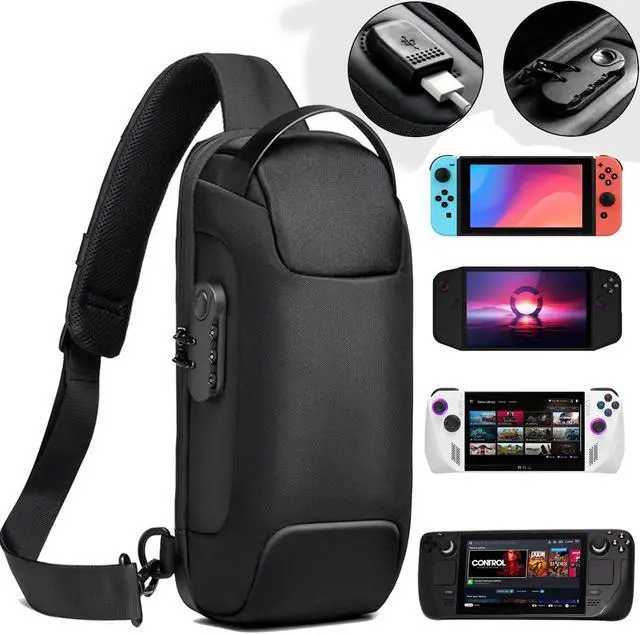 Main image of BONAEVER Carrying Case for Switch/Steam Deck/Steam Deck OLED/Legion Go/ROG Ally Gaming Handheld and Accessories Chest Bag, Protective Hard Shell Travel Bag with Anti-theft Lock & USB Charging Port