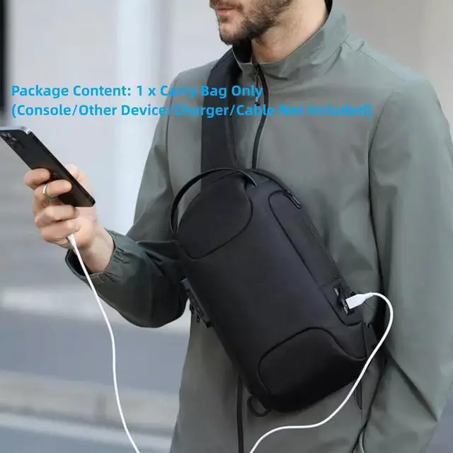 Alt view image 7 of 7 - BONAEVER Carrying Bag Compatible with Playstation Portal Remote Player, Shoulder Crossbody Bag for PS Portal Game Console & Accessories, USB External Port for Charging Scratch-Proof Dustproof