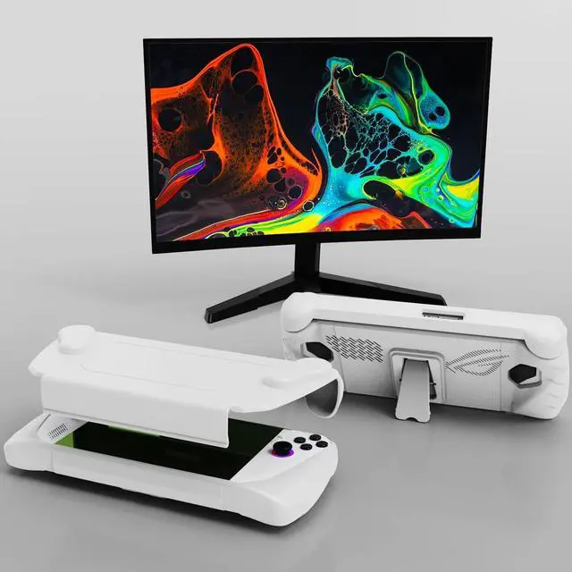Alt view image 7 of 7 - BONAEVER Full Case for ASUS Rog Ally 2023, Protective Handheld Case Skin with Detachable Front Shell Cover and Kickstand for Rog Ally,Shockproof/Non-Slip/Anti-Collision