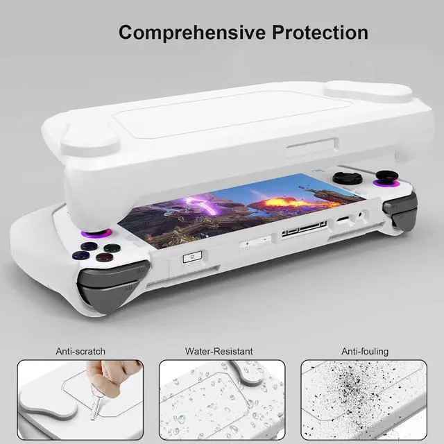 Alt view image 6 of 7 - BONAEVER Full Case for ASUS Rog Ally 2023, Protective Handheld Case Skin with Detachable Front Shell Cover and Kickstand for Rog Ally,Shockproof/Non-Slip/Anti-Collision