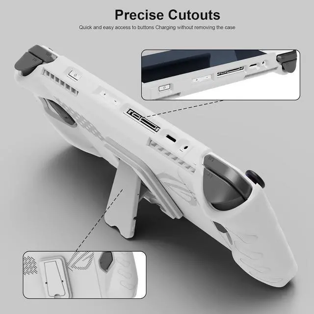 Alt view image 4 of 7 - BONAEVER Full Case for ASUS Rog Ally 2023, Protective Handheld Case Skin with Detachable Front Shell Cover and Kickstand for Rog Ally,Shockproof/Non-Slip/Anti-Collision