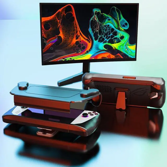 Alt view image 7 of 7 - BONAEVER Full Case for ASUS Rog Ally 2023, Protective Handheld Case Skin with Detachable Front Shell Cover and Kickstand for Rog Ally,Shockproof/Non-Slip/Anti-Collision Black