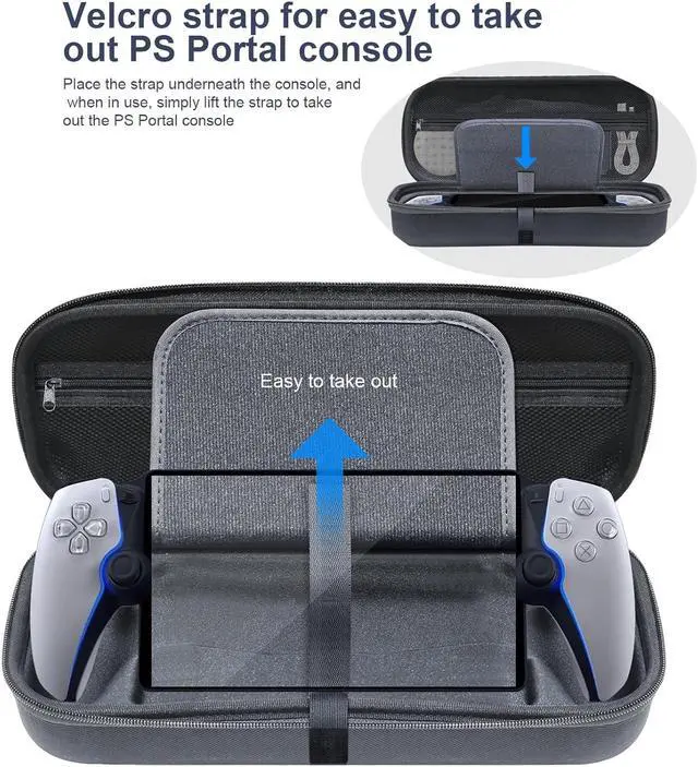 Alt view image 3 of 7 - BONAEVER Travel Carrying Case Compatible with PlayStation Portal, Built-in Larger Storage and Screen Protector,Shockproof Anti-Scratch Dual-Layer Oxford Protective Portable Case