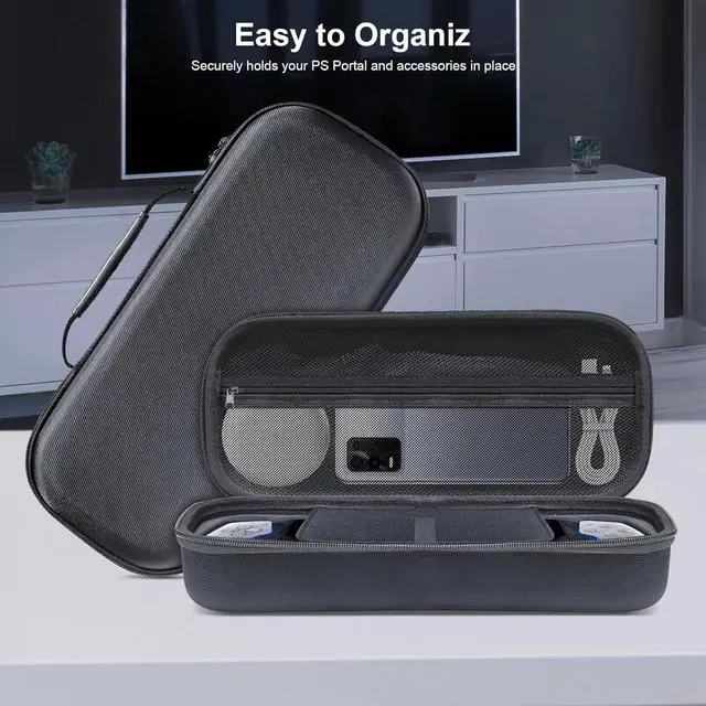 Alt view image 4 of 7 - BONAEVER Travel Carrying Case Compatible with PlayStation Portal, Built-in Larger Storage and Screen Protector,Shockproof Anti-Scratch Dual-Layer Oxford Protective Portable Case