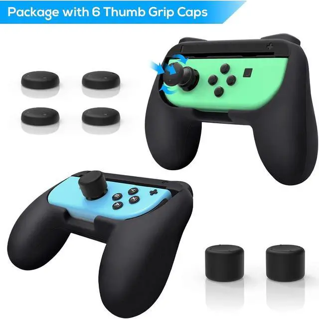 Alt view image 3 of 7 - BONAEVER Grips for Nintendo Switch Joy-Con, Wear-resistant Handle Kit for Switch Joy Cons Controller, 2 Pack