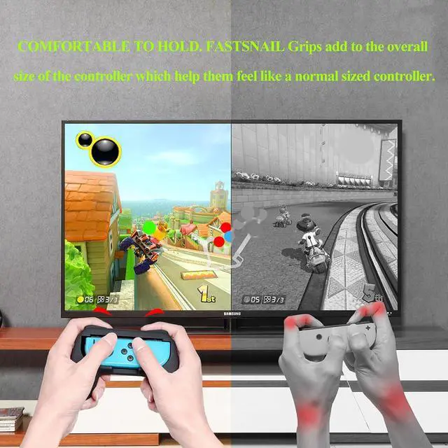 Alt view image 2 of 7 - BONAEVER Grips for Nintendo Switch Joy-Con, Wear-resistant Handle Kit for Switch Joy Cons Controller, 2 Pack