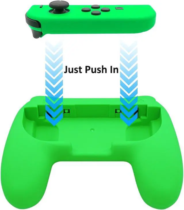 Alt view image 3 of 6 - BONAEVER Grips for Nintendo Switch Joy-Con, Wear-resistant Handle Kit for Switch Joy Cons Controller, 2 Pack Pink/Green
