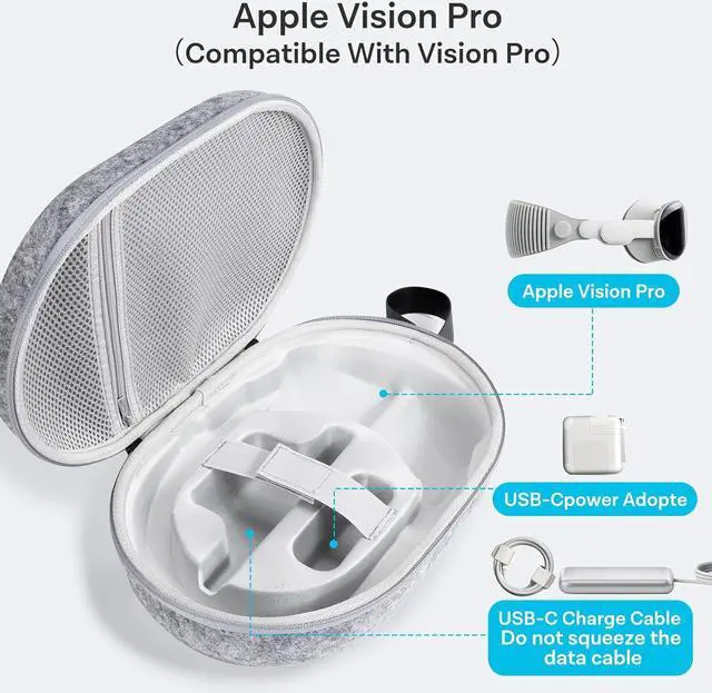 Alt view image 6 of 7 - BONAEVER Hard Carrying Case Compatible with Meta Oculus Quest 2/Quest 3/Vision Pro Original/Elite Version VR Gaming Headset and Touch Controllers Accessories, Suitable for Travel and Home Storage