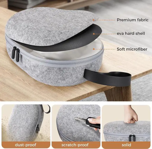 Alt view image 2 of 7 - BONAEVER Hard Carrying Case for Meta Quest 3 - Compact design, Multiple Compartments for Elite Version VR Headset, Controllers and Accessories, Travel with Protection
