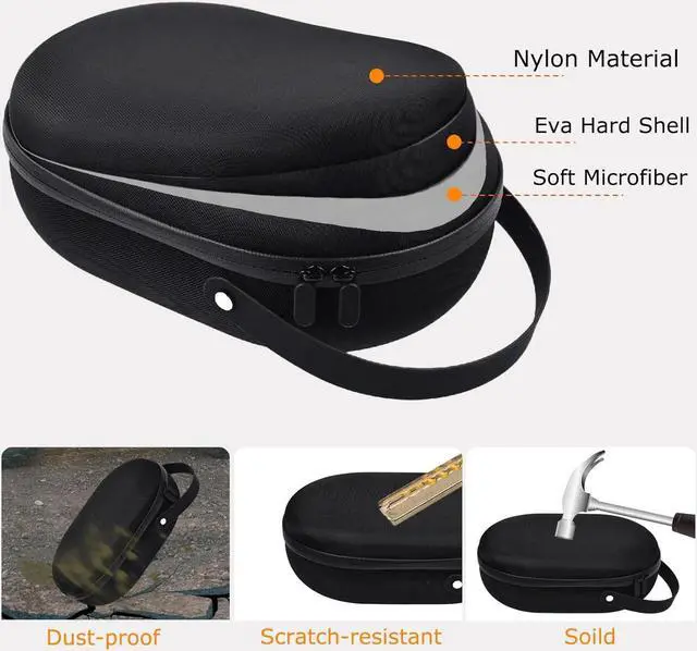 Alt view image 3 of 7 - BONAEVER Hard Carrying Case for Apple Vision Pro, Compatible with Battery & Charger Accessories Compact design Handheld Travel Case Waterproof Shockproof Portable Bag for Apple Vision Pro