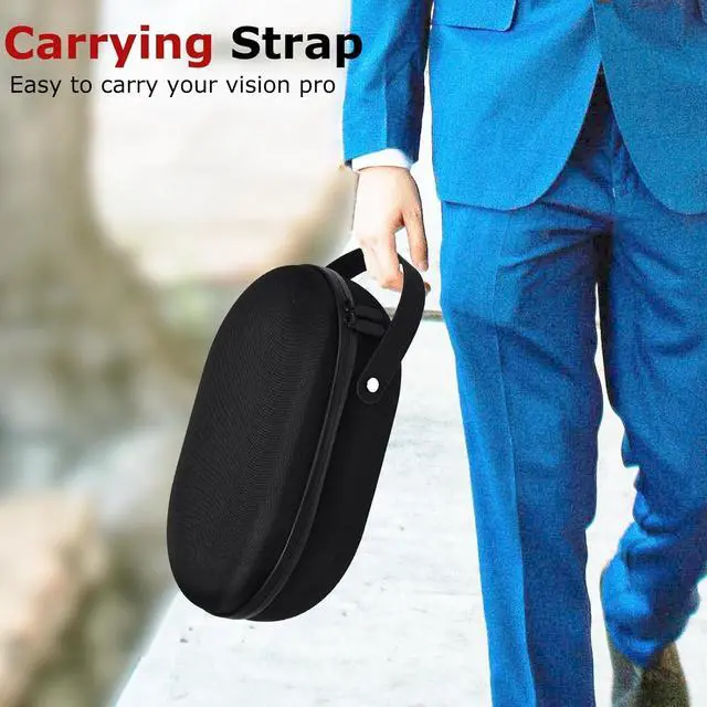 Alt view image 7 of 7 - BONAEVER Hard Carrying Case for Apple Vision Pro, Compatible with Battery & Charger Accessories Compact design Handheld Travel Case Waterproof Shockproof Portable Bag for Apple Vision Pro
