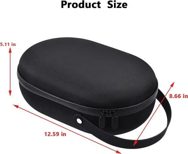 Alt view image 6 of 7 - BONAEVER Hard Carrying Case for Apple Vision Pro, Compatible with Battery & Charger Accessories Compact design Handheld Travel Case Waterproof Shockproof Portable Bag for Apple Vision Pro