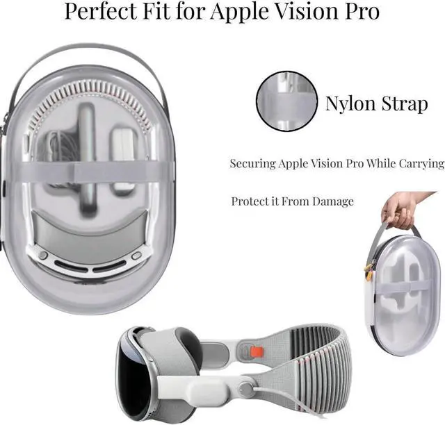 Alt view image 3 of 7 - BONAEVER Carrying Case for Apple Vision Pro, Anti-Fall Hard Travel Case for Apple Vision Pro Case Protable Waterproof Storage Bag for Apple Vision Pro Accessories
