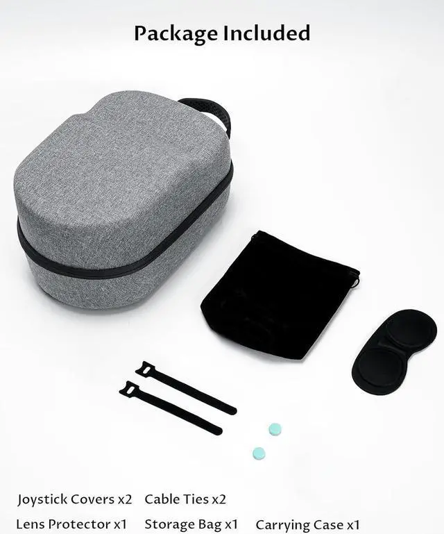 Alt view image 7 of 7 - BONAEVER Case for Meta Quest 3/Oculus Quest 2 Accessories/Vision Pro/Pico 4, Fit Elite Strap Battery Version/Kiwi Design/BOBOVR Head Strap, with Len Protector, Portable Hard Carrying Case