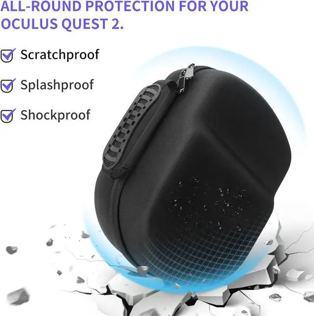 Alt view image 3 of 7 - BONAEVER Case for Meta Quest 3/Oculus Quest 2 Accessories/Vision Pro/Pico 4, Fit Elite Strap Battery Version/Kiwi Design/BOBOVR Head Strap, with Len Protector, Portable Hard Carrying Case Black