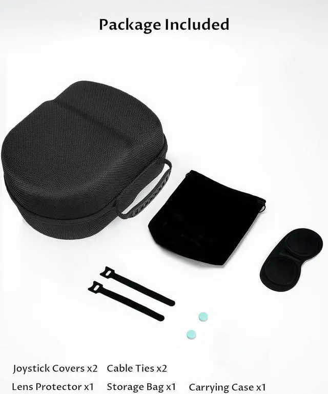 Alt view image 6 of 7 - BONAEVER Case for Meta Quest 3/Oculus Quest 2 Accessories/Vision Pro/Pico 4, Fit Elite Strap Battery Version/Kiwi Design/BOBOVR Head Strap, with Len Protector, Portable Hard Carrying Case Black