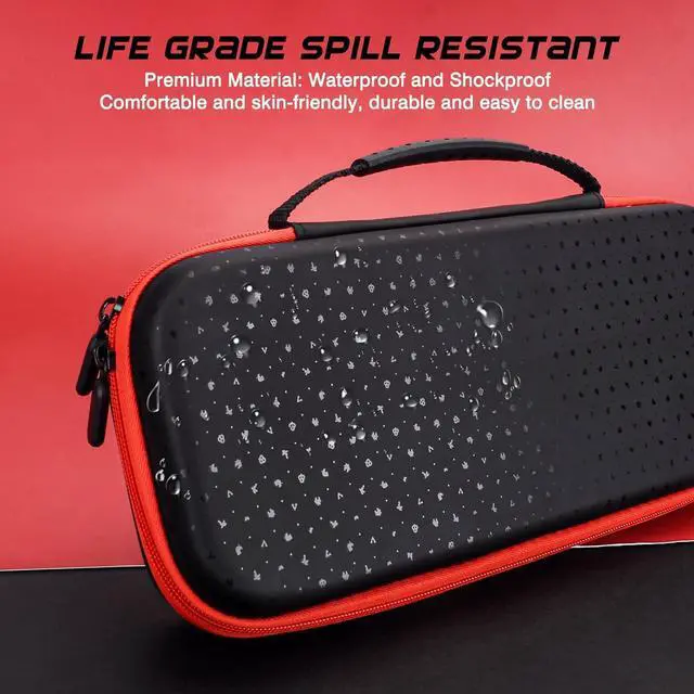 Alt view image 2 of 7 - BONAEVER Steam Deck Carrying Case Protective Accessories Storage Bag Portable with 10 Game Card Slots and Zipper Pouch Shockproof Waterproof EVA Hard Shell with Cute Little Pattern - Black
