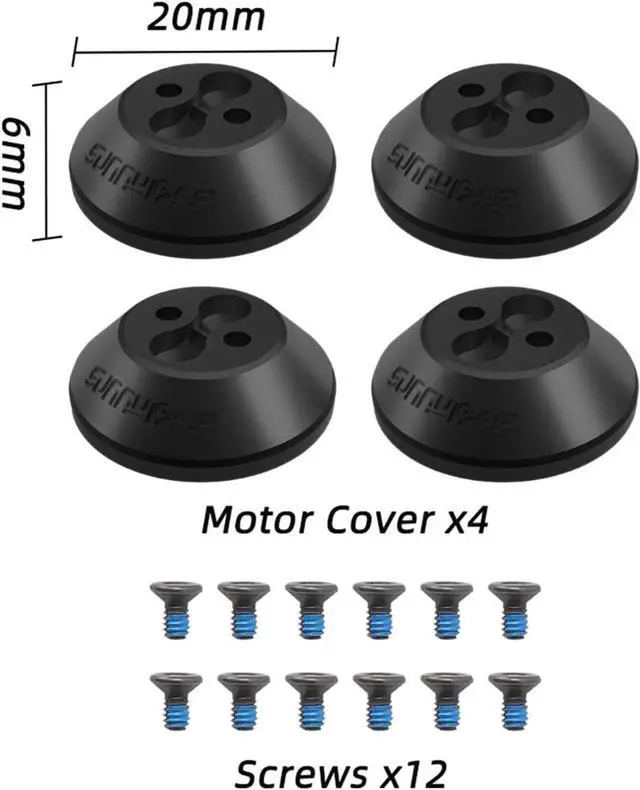 Alt view image 4 of 7 - BONAEVER 4 Pieces Motor Protection Cover Anti Collision Dustproof Waterproof Motor Cover Caps Metal Upgrade, for Drone Accessory, Black