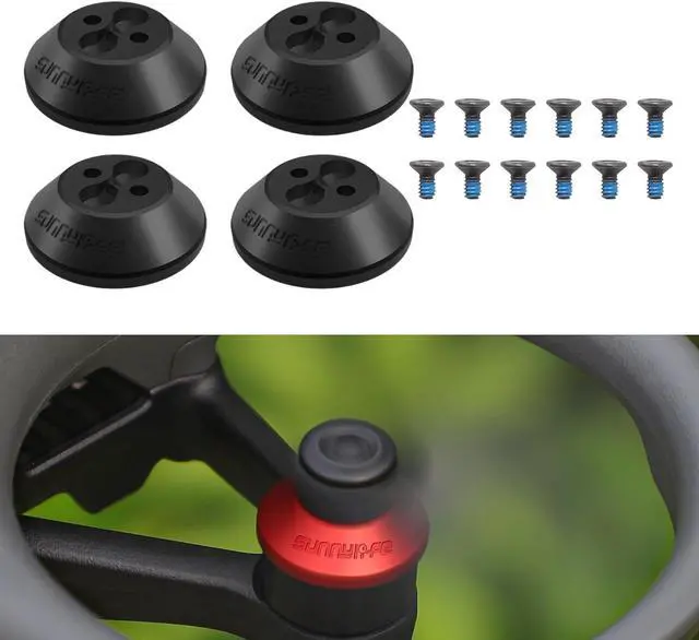 Alt view image 3 of 7 - BONAEVER 4 Pieces Motor Protection Cover Anti Collision Dustproof Waterproof Motor Cover Caps Metal Upgrade, for Drone Accessory, Black