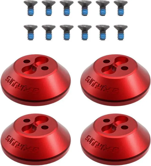 Main image of BONAEVER 4 Pieces Motor Protection Cover Anti Collision Dustproof Waterproof Motor Cover Caps Metal Upgrade, for Drone Accessory, Black Red