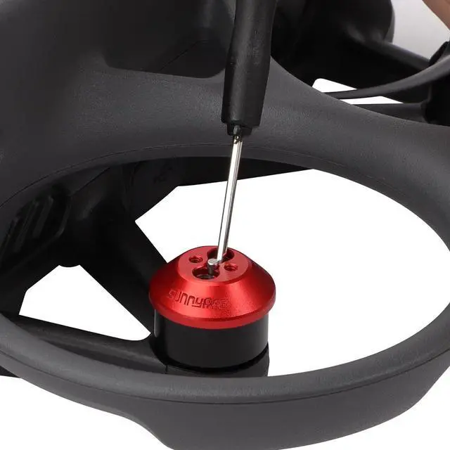 Alt view image 4 of 6 - BONAEVER 4 Pieces Motor Protection Cover Anti Collision Dustproof Waterproof Motor Cover Caps Metal Upgrade, for Drone Accessory, Black Red