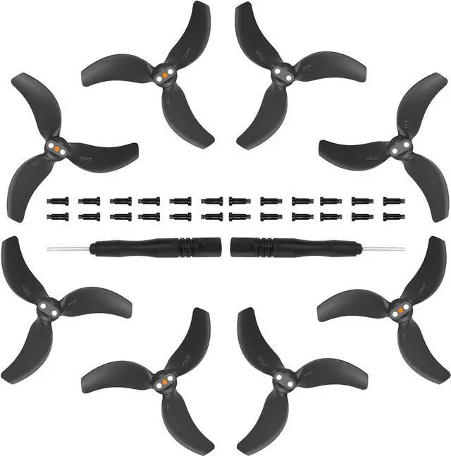 Alt view image 3 of 7 - BONAEVER 8Pcs Avata 2 Propellers Replacement Prop Blades 3032S Low Noise Wings for DJI Avata 2 Drone Accessories Black Tips