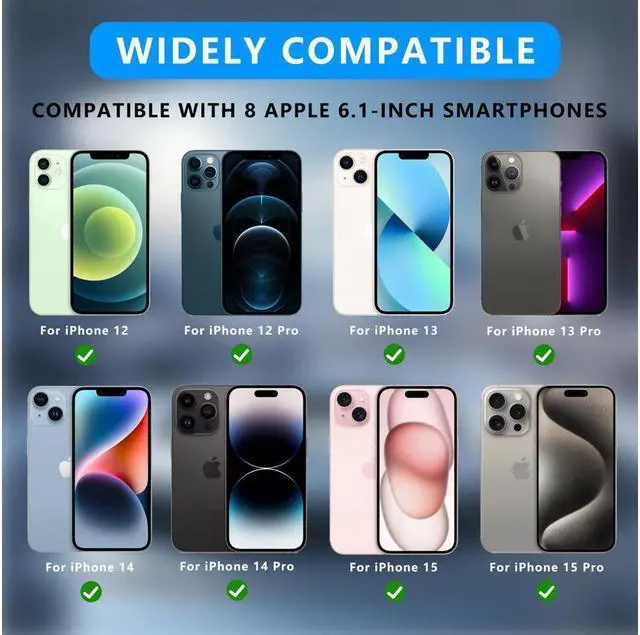 Alt view image 2 of 7 - Waterproof Case for iPhone 15 15 Pro 14 14 Pro 13 13 Pro 12 12 Pro 6.1 inch [Built-in Screen Protector] [Full Body Shockproof] [IP68 Underwater] [Dustproof] [Dropproof] Protective Phone Cover Blue