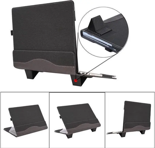 Alt view image 4 of 7 - BONAEVER Laptop Case for Microsoft Surface Laptop 6 / Laptop 5 / Laptop 4 / Laptop 3 / Laptop 2 / Laptop 1 15 inch PU Leather Protective Cover with Stand / Pencil Holder