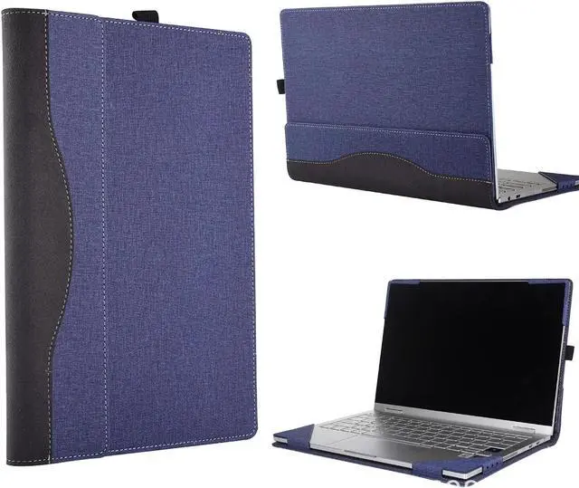 Alt view image 5 of 7 - BONAEVER Laptop Case for Microsoft Surface Laptop 6 / Laptop 5 / Laptop 4 / Laptop 3 / Laptop 2 / Laptop 1 15 inch PU Leather Protective Cover with Stand / Pencil Holder Blue