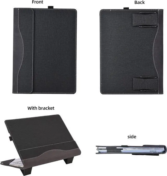 Alt view image 5 of 7 - BONAEVER Laptop Case for Microsoft Surface Laptop 6 / Laptop 5 / Laptop 4 / Laptop 3 / Laptop 2 / Laptop 1 15 inch PU Leather Protective Cover with Stand / Pencil Holder