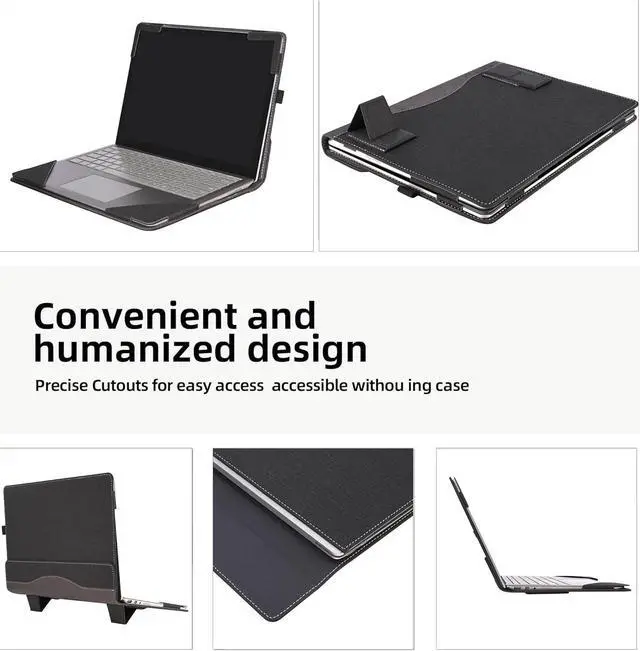 Alt view image 7 of 7 - BONAEVER Laptop Case for Microsoft Surface Laptop 6 / Laptop 5 / Laptop 4 / Laptop 3 / Laptop 2 / Laptop 1 15 inch PU Leather Protective Cover with Stand / Pencil Holder