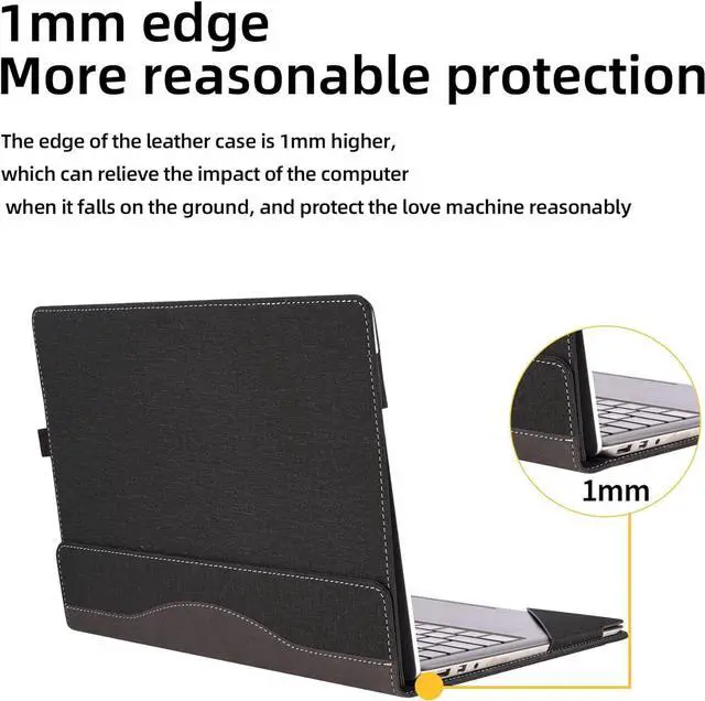 Alt view image 6 of 7 - BONAEVER Laptop Case for Microsoft Surface Laptop 6 / Laptop 5 / Laptop 4 / Laptop 3 / Laptop 2 / Laptop 1 15 inch PU Leather Protective Cover with Stand / Pencil Holder