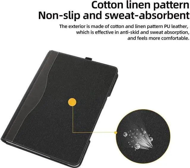 Alt view image 5 of 7 - BONAEVER Laptop Case for Microsoft Surface Laptop 6 / Laptop 5 / Laptop 4 / Laptop 3 / Laptop 2 / Laptop 1 15 inch PU Leather Protective Cover with Pencil Holder