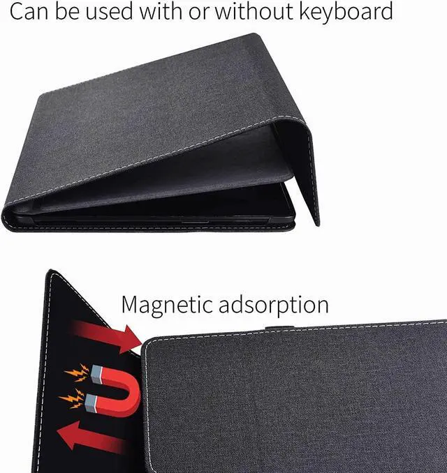 Alt view image 5 of 7 - BONAEVER Case for 13 Inch Microsoft Surface Pro 10 2024, Surface Pro 9 2022, Surface Pro 8 2021 Multiple Angle Viewing Portfolio Business Cover with Stylus Holder, Compatible with Type Cover Keyboard