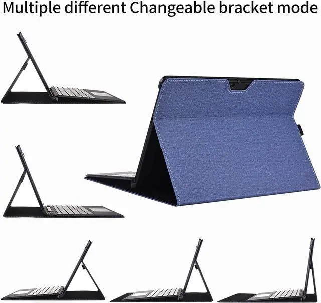 Alt view image 5 of 7 - BONAEVER Case for 13 Inch Microsoft Surface Pro 10 2024, Surface Pro 9 2022, Surface Pro 8 2021 Multiple Angle Viewing Portfolio Business Cover with Stylus Holder, Compatible with Type Cover Keyboard