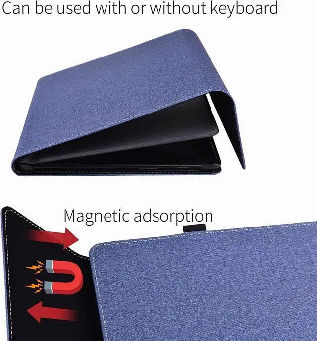 Alt view image 4 of 7 - BONAEVER Case for 13 Inch Microsoft Surface Pro 10 2024, Surface Pro 9 2022, Surface Pro 8 2021 Multiple Angle Viewing Portfolio Business Cover with Stylus Holder, Compatible with Type Cover Keyboard