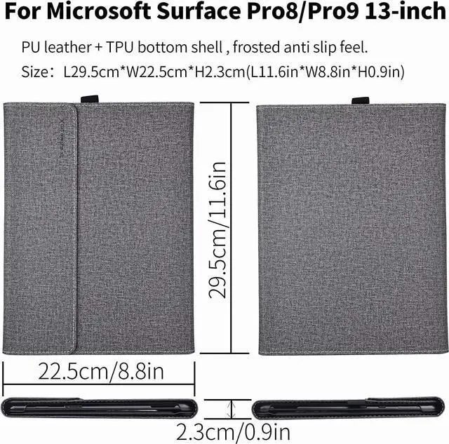 Alt view image 6 of 7 - BONAEVER Case for 13 Inch Microsoft Surface Pro 10 2024, Surface Pro 9 2022, Surface Pro 8 2021 Multiple Angle Viewing Portfolio Business Cover with Stylus Holder, Compatible with Type Cover Keyboard
