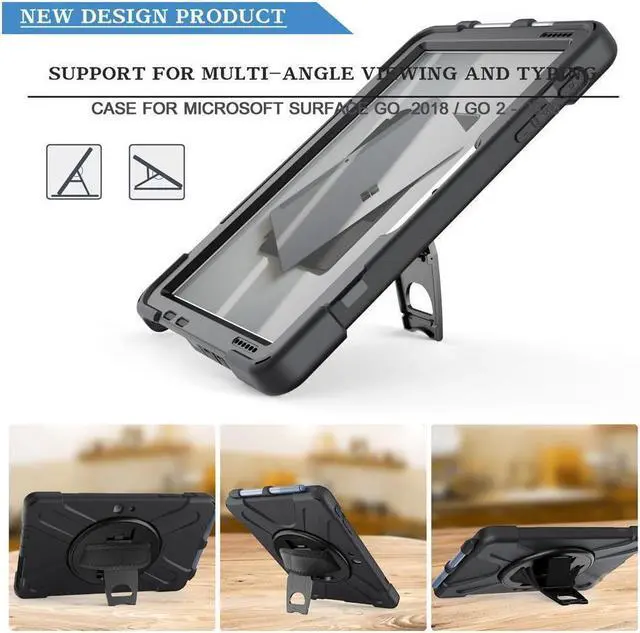 Alt view image 4 of 7 - BONAEVER Case for Microsoft Surface Go 4 10.5 Inch 2023 / Surface Go 3 10.5 inch 2021 / Surface Go 2 10.5 inch 2020 / Surface Go 10 inch 2018 with with Pen Holder Shoulder Strap