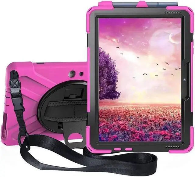 Main image of BONAEVER Case for Microsoft Surface Go 4 10.5 Inch 2023 / Surface Go 3 10.5 inch 2021 / Surface Go 2 10.5 inch 2020 / Surface Go 10 inch 2018 with with Pen Holder Shoulder Strap Rose Red