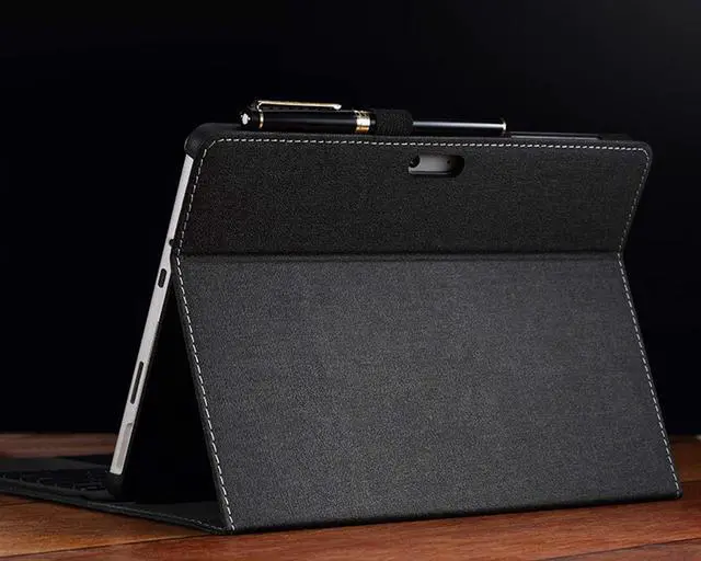 Alt view image 6 of 7 - Protective Case for Microsoft Surface Go 4 2023 / Surface Go 3 2021 / Surface Go 2 2020 / Surface Go 2018 - Multi-Angle Portfolio Business Cover with Pen Holder, Compatible with Type Cover Keyboard