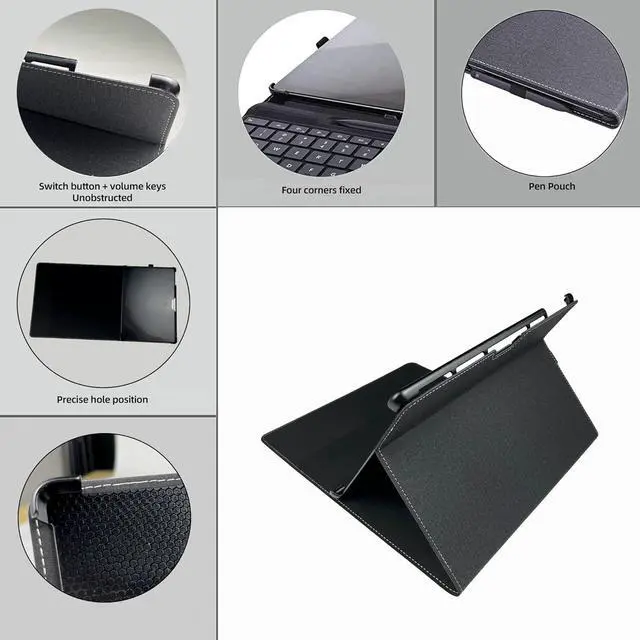 Alt view image 7 of 7 - Protective Case for Microsoft Surface Go 4 2023 / Surface Go 3 2021 / Surface Go 2 2020 / Surface Go 2018 - Multi-Angle Portfolio Business Cover with Pen Holder, Compatible with Type Cover Keyboard