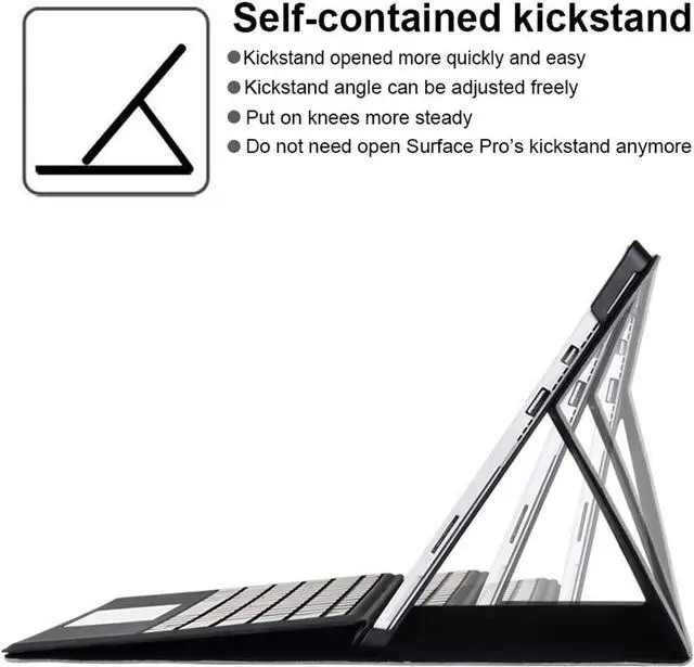 Alt view image 2 of 7 - Protective Case for Microsoft Surface Go 4 2023 / Surface Go 3 2021 / Surface Go 2 2020 / Surface Go 2018 - Multi-Angle Portfolio Business Cover with Pen Holder, Compatible with Type Cover Keyboard