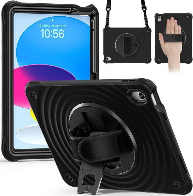 Main image of BONAEVER Case for iPad (A16) 11th Generation 11 Inch 2025, iPad 10th Generation 10.9 inch 2022, Military Grade Heavy Duty Silicone Protective Cover + Pen Holder+ Rotating Stand+ Handle+ Shoulder Strap