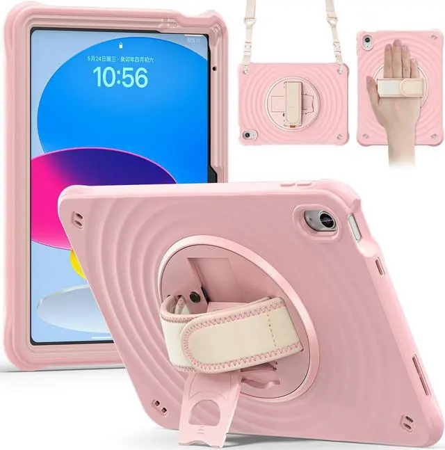 Main image of BONAEVER Case for iPad (A16) 11th Generation 11 Inch 2025, iPad 10th Generation 10.9 inch 2022, Military Grade Heavy Duty Silicone Protective Cover + Pen Holder+ Rotating Stand+ Handle+ Shoulder Strap