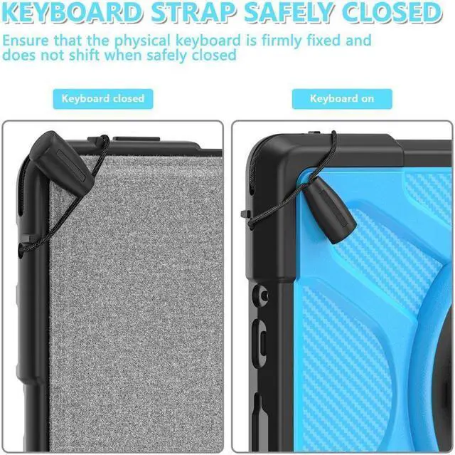 Alt view image 5 of 7 - BONAEVER Case For Microsoft Surface Go 4 2023 / Surface Go 3 2021 / Surface Go 2 2020 / Surface Go 2018 Shockproof Cover with Stand and Shouder Strap,Pen Holder, Stylus Pen, Screen Protector Blue
