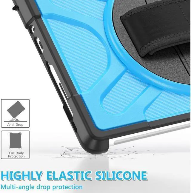 Alt view image 2 of 7 - BONAEVER Case For Microsoft Surface Go 4 2023 / Surface Go 3 2021 / Surface Go 2 2020 / Surface Go 2018 Shockproof Cover with Stand and Shouder Strap,Pen Holder, Stylus Pen, Screen Protector Blue