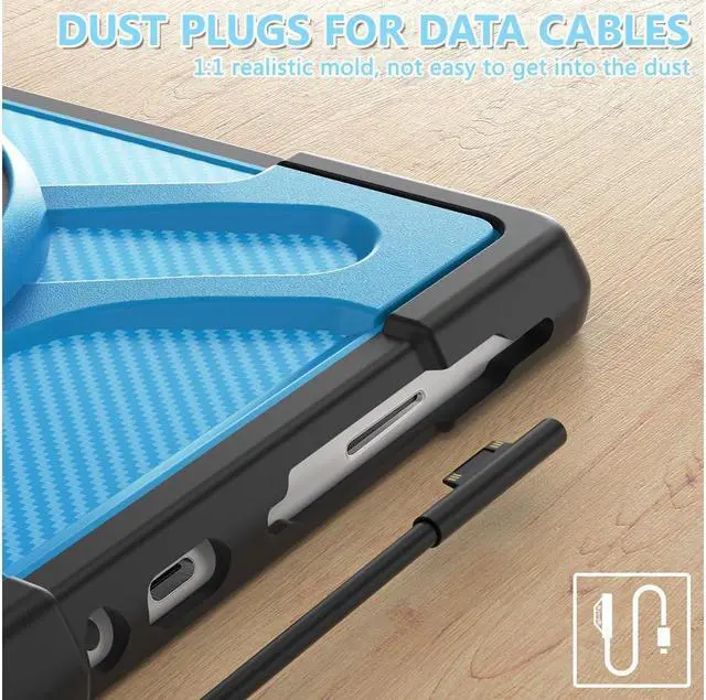 Alt view image 6 of 7 - BONAEVER Case For Microsoft Surface Go 4 2023 / Surface Go 3 2021 / Surface Go 2 2020 / Surface Go 2018 Shockproof Cover with Stand and Shouder Strap,Pen Holder, Stylus Pen, Screen Protector Blue