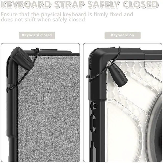 Alt view image 7 of 7 - BONAEVER Case For Microsoft Surface Go 4 2023 / Surface Go 3 2021 / Surface Go 2 2020 / Surface Go 2018 Shockproof Cover with Stand and Shouder Strap,Pen Holder, Stylus Pen, Screen Protector